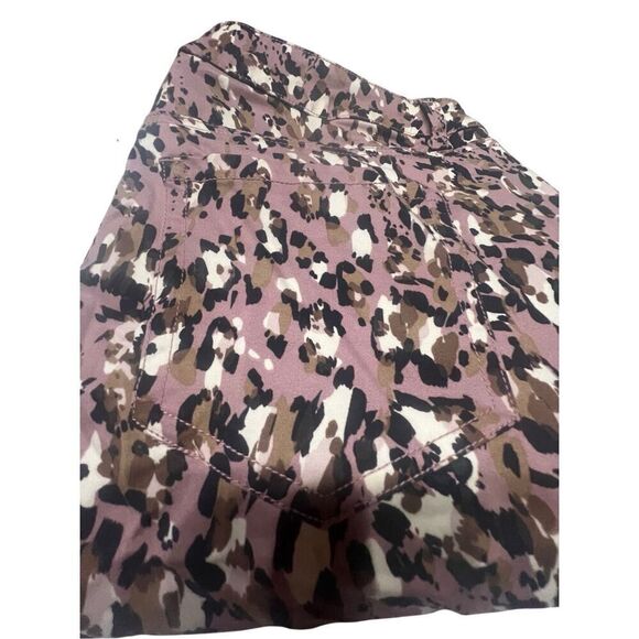 Lane Bryant Mid Rise Skinny Animal Print Pants Purple Sz 16 NWT - Picture 3 of 9